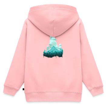 Wild Wilder Wolf Wildnis Outdoor Wald - Kinder Premium Organic Zip Hoodie - Rosa - Hinten - AI Model Kid Female (0cm)