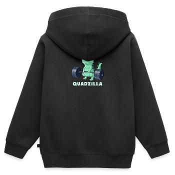 Quadzilla Fitness Muskel Monster Workout Ungeheuer - Kinder Premium Organic Zip Hoodie - Schwarz - Hinten - AI Model Kid Male (0cm)