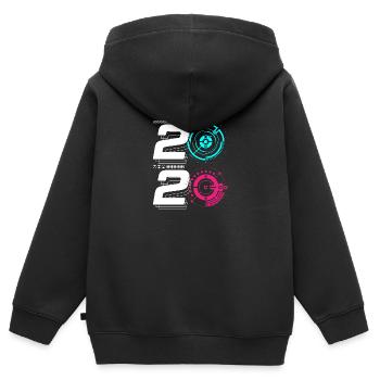Willkommen in der Zukunft 2020 - Kinder Premium Organic Zip Hoodie - Schwarz - Hinten - AI Model Kid Male (0cm)
