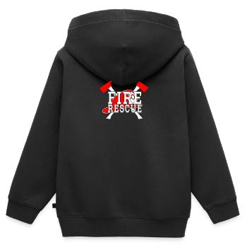Firefighter Gift Fire Rescue Firefighter Gifts - Kinder Premium Organic Zip Hoodie - Schwarz - Hinten - AI Model Kid Male (0cm)