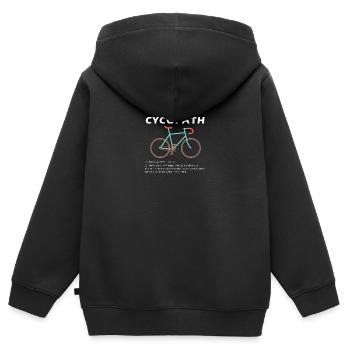 Cyclop Funny Cycling Gifts Cadeaux de nouveauté à vélo - Sweat Premium à capuche zippé enfant bio - noir - Dos - AI Model Kid Male (0cm)