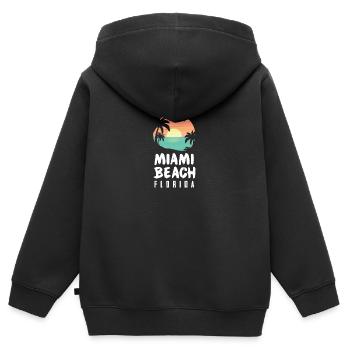 Miami Beach Florida Gifts Summer Vacation Florida - Kinder Premium Organic Zip Hoodie - Schwarz - Hinten - AI Model Kid Male (0cm)