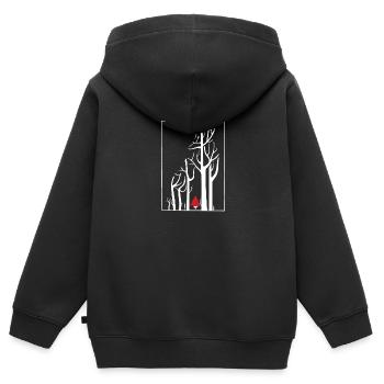 Rotkäppchen - Kinder Premium Organic Zip Hoodie - Schwarz - Hinten - AI Model Kid Male (0cm)