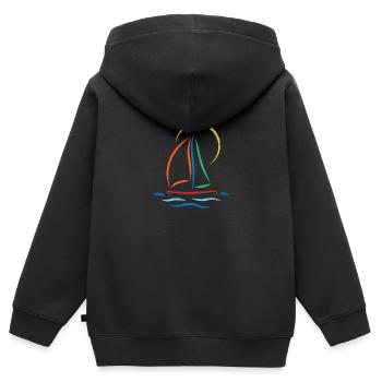 Sailing Boat Segelsport Windsurfing - Kinder Premium Organic Zip Hoodie - Schwarz - Hinten - AI Model Kid Male (0cm)