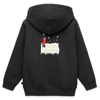 Joyeux noël, père noël, pipi, laid, christ - Sweat Premium à capuche zippé enfant bio - noir - Dos - AI Model Kid Male (0cm)