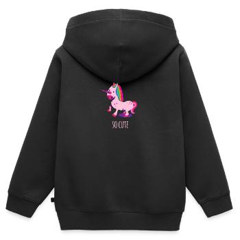 Cute unicorn for girls and girls - Kids Premium Organic Zip-up Hoodie - black - Back - AI Model Kid Male (0cm)