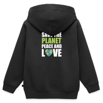 Save the planet - Kinder Premium Organic Zip Hoodie - Schwarz - Hinten - AI Model Kid Male (0cm)