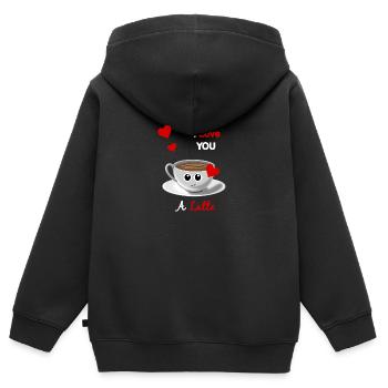 I Love You A Latte - Valentine's Day love gift - Kids Premium Organic Zip-up Hoodie - black - Back - AI Model Kid Male (0cm)