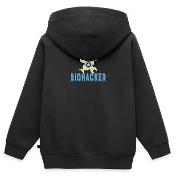 Cadeau d'amant de science de Biohacker Scientist - Sweat Premium à capuche zippé enfant bio - noir - Dos - AI Model Kid Male (0cm)