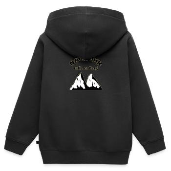 Berg Nach mir ruft der Berg - Kinder Premium Organic Zip Hoodie - Schwarz - Hinten - AI Model Kid Male (0cm)