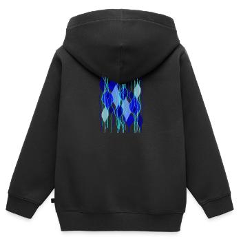 Fleda Maus Design: Abstrakte Tropfenformen - Kinder Premium Organic Zip Hoodie - Schwarz - Hinten - AI Model Kid Male (0cm)
