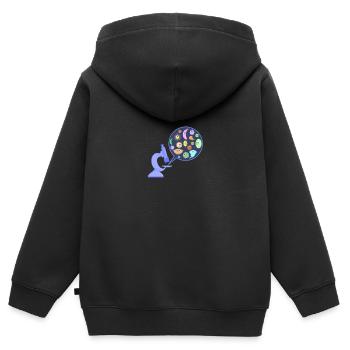 Germes au microscope - Sweat Premium à capuche zippé enfant bio - noir - Dos - AI Model Kid Male (0cm)