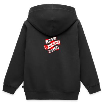 Ich habe den Schlüssel gefunden - Kinder Premium Organic Zip Hoodie - Schwarz - Hinten - AI Model Kid Male (0cm)