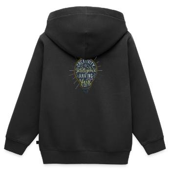 La créativité, c'est l'intelligence s'amuser - Sweat Premium à capuche zippé enfant bio - noir - Dos - AI Model Kid Male (0cm)