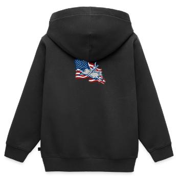 Équitation western bull rodéo cowboy bull - Sweat Premium à capuche zippé enfant bio - noir - Dos - AI Model Kid Male (0cm)