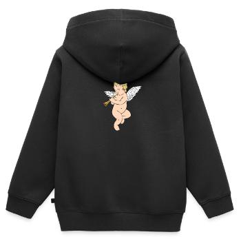 Ange musical - Sweat Premium à capuche zippé enfant bio - noir - Dos - AI Model Kid Male (0cm)