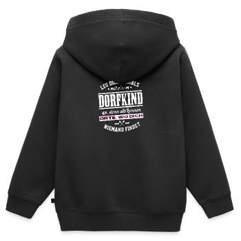 Dorfkind Dorfkinder Dorf Dörfer Dorfkind - Kinder Premium Organic Zip Hoodie - Schwarz - Hinten - AI Model Kid Male (0cm)