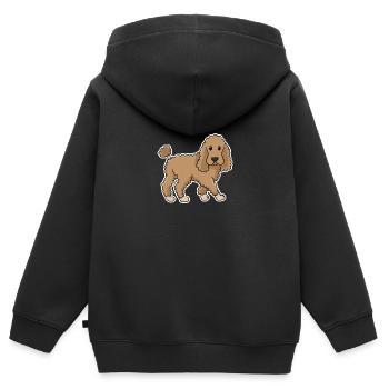 caniche - Sweat Premium à capuche zippé enfant bio - noir - Dos - AI Model Kid Male (0cm)