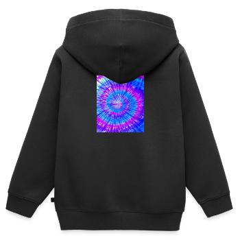 Abstract Pattern Colorful Batik Purple Blue - Kids Premium Organic Zip-up Hoodie - black - Back - AI Model Kid Male (0cm)