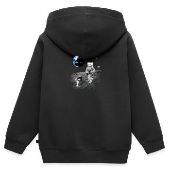NASA Astronaut Moon Walk Dogstronaut Space Dog Wal - Kinder Premium Organic Zip Hoodie - Schwarz - Hinten - AI Model Kid Male (0cm)