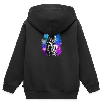 NASA Astronaut Moon Colorful Space Astro Galaxy St - Kinder Premium Organic Zip Hoodie - Schwarz - Hinten - AI Model Kid Male (0cm)