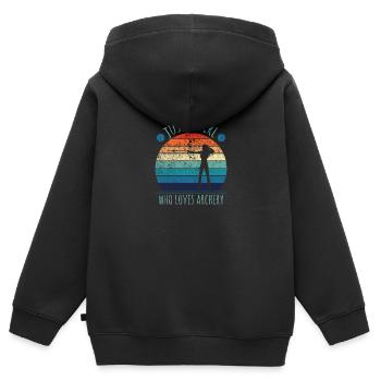 Archer Shirt Just A Girl Who Loves Archery Hunting - Kinder Premium Organic Zip Hoodie - Schwarz - Hinten - AI Model Kid Male (0cm)