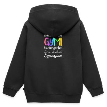 Gymi Kindergarten Grundschule Gymnasium - Kinder Premium Organic Zip Hoodie - Schwarz - Hinten - AI Model Kid Male (0cm)