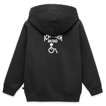 ich dreh am rad rollstuhlfahrer humor - Kinder Premium Organic Zip Hoodie - Schwarz - Hinten - AI Model Kid Male (0cm)