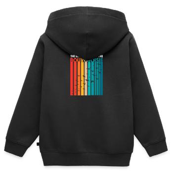 Les oiseaux travaillent pour le plaisir de la conspiration bourgeoise - Sweat Premium à capuche zippé enfant bio - noir - Dos - AI Model Kid Male (0cm)