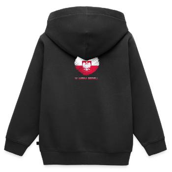 Polska - In meinem Herzen - Kinder Premium Organic Zip Hoodie - Schwarz - Hinten - AI Model Kid Male (0cm)