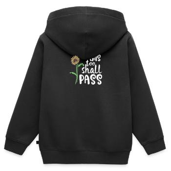 Auch dies wird Good Vibes Faith Quote Fun Gif bestehen - Kinder Premium Organic Zip Hoodie - Schwarz - Hinten - AI Model Kid Male (0cm)