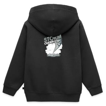 Storm Chaser Tornado T-Shirt - Sweat Premium à capuche zippé enfant bio - noir - Dos - AI Model Kid Male (0cm)