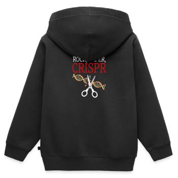 Rock Paper Crispr DNA Biologie Studie des Lebens Spaß Gi - Kinder Premium Organic Zip Hoodie - Schwarz - Hinten - AI Model Kid Male (0cm)