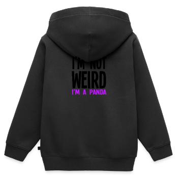 Ich bin nicht komisch Ich bin ein Panda - Kinder Premium Organic Zip Hoodie - Schwarz - Hinten - AI Model Kid Male (0cm)