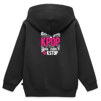 une fois que vous kpop vous pouvez t kstop - Sweat Premium à capuche zippé enfant bio - noir - Dos - AI Model Kid Male (0cm)