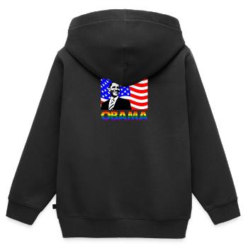 Barack Obama Supports LGBTQ Gender Equality Fun Gi - Kids Premium Organic Zip-up Hoodie - black - Back - AI Model Kid Male (0cm)