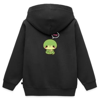 Cute Snake Hug - Kids Premium Organic Zip-up Hoodie - black - Back - AI Model Kid Male (0cm)