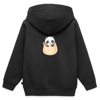 Marsupium Baby Panda - Kinder Premium Organic Zip Hoodie - Schwarz - Hinten - AI Model Kid Male (0cm)