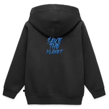 Umweltfreundliche Geschenkideen retten den Planeten - Kinder Premium Organic Zip Hoodie - Schwarz - Hinten - AI Model Kid Male (0cm)