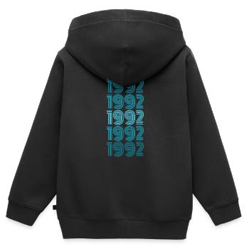 Party 1992 - Kinder Premium Organic Zip Hoodie - Schwarz - Hinten - AI Model Kid Male (0cm)