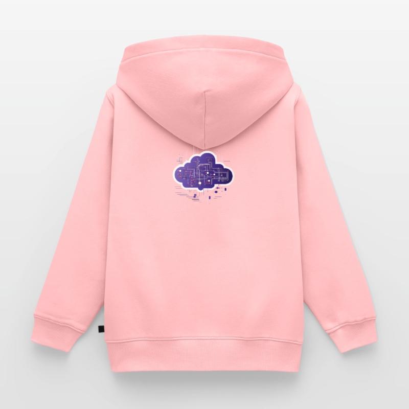 Cloud Computing Computer Electronics Circuit Sweat Premium à capuche zippé enfant bio