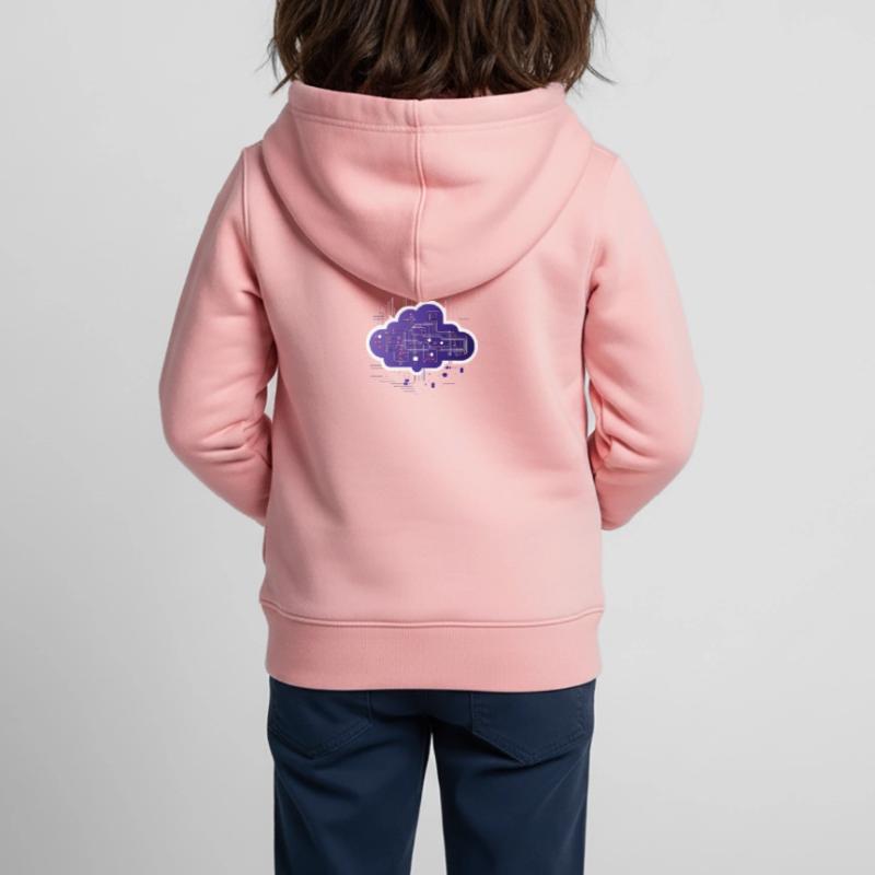 Cloud Computing Computer Electronics Circuit Sweat Premium à capuche zippé enfant bio