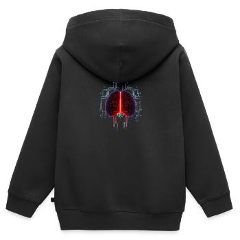 KI Gehirn Maschinelles Lernen Deep Artificial - Kinder Premium Organic Zip Hoodie - Schwarz - Hinten - AI Model Kid Male (0cm)