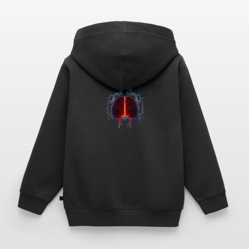 AI Brain Machine Learning Deep Artificial Kids Premium Organic Zip-up Hoodie