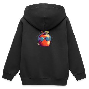 Apfelbaum Apfelpflücken Crew Blüte Obst Retro - Kinder Premium Organic Zip Hoodie - Schwarz - Hinten - AI Model Kid Male (0cm)