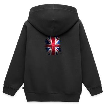 Union Jack skater Uk flag England London brexit - Kids Premium Organic Zip-up Hoodie - black - Back - AI Model Kid Male (0cm)
