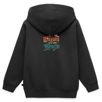 Zauberer Lassen Sie den Zauberer seine Magie tun - Kinder Premium Organic Zip Hoodie - Schwarz - Hinten - AI Model Kid Male (0cm)