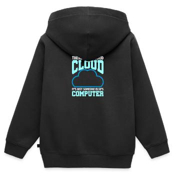 Computer Humor Es gibt keine Cloud jemand anderen - Kinder Premium Organic Zip Hoodie - Schwarz - Hinten - AI Model Kid Male (0cm)