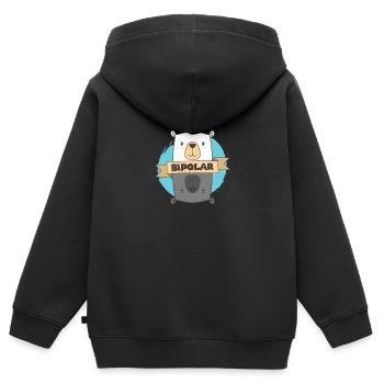 Bipolar T-Shirt - Polar Bear Bipolar Gift Idea - Kids Premium Organic Zip-up Hoodie - black - Back - AI Model Kid Male (0cm)