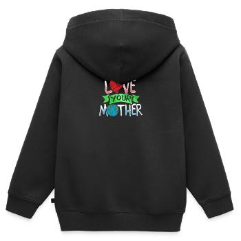 Tag der Erde Liebe deine Mutter Erde - Kinder Premium Organic Zip Hoodie - Schwarz - Hinten - AI Model Kid Male (0cm)